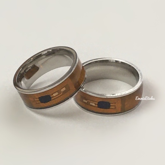 ✨3/38 New Stainless Steel Computer Chip | NFC Chip Band Ring Unique Unisex Gift - Picture 3 of 15
